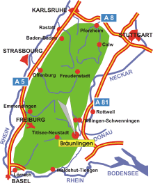 Schwarzwald-Karte Bräunlingen