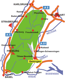 Schwarzwald-Karte Geisingen
