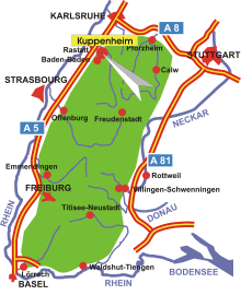 Schwarzwald-Karte Kuppenheim