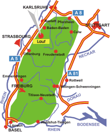 Schwarzwald-Karte Lauf