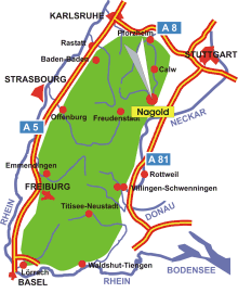 Schwarzwald-Karte Nagold