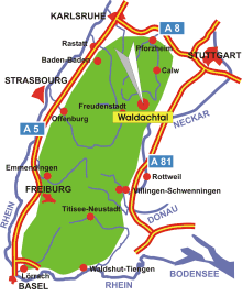 Schwarzwald-Karte Waldachtal