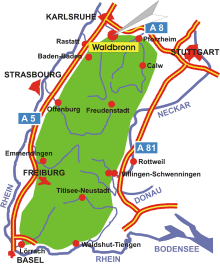 Schwarzwald-Karte Waldbronn