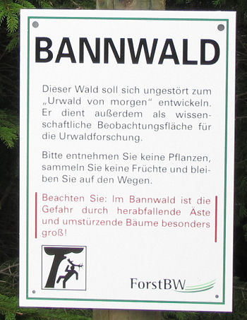 Schild Bannwald