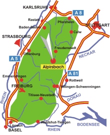Schwarzwald-Karte Alpirsbach