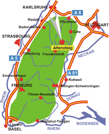 Schwarzwald-Karte Altensteig