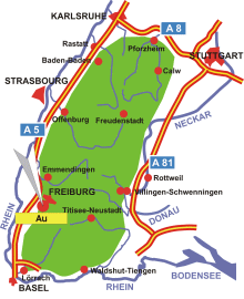Schwarzwald-Karte Au im Breisgau