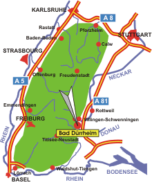 Schwarzwald-Karte Bad Dürrheim