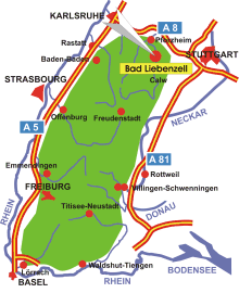 Schwarzwald-Karte Bad Liebenzell