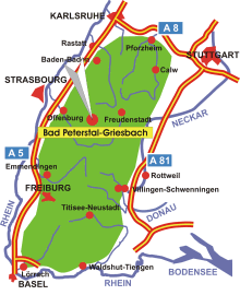Schwarzwald-Karte Bad Peterstal-Griesbach