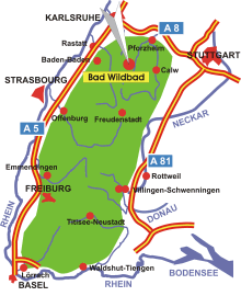 Schwarzwald-Karte Bad Wildbad