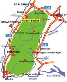 Schwarzwald-Karte Baden-Baden