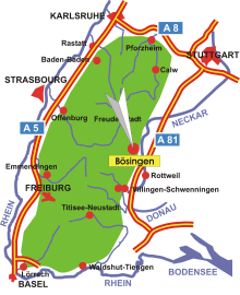Schwarzwald-Karte Bösingen