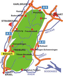 Schwarzwald-Karte Breisach am Rhein