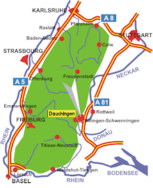 Schwarzwald-Karte Dauchingen