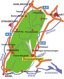 Schwarzwald-Karte Donaueschingen
