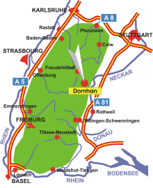 Schwarzwald-Karte Dornhan