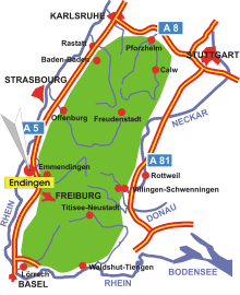 Schwarzwald-Karte Endingen