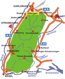 Schwarzwald-Karte Ettlingen