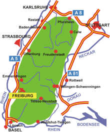 Schwarzwald-Karte Freiburg im Breisgau