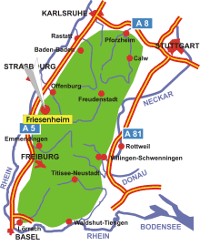 Schwarzwald-Karte Friesenheim