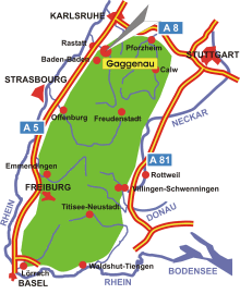 Schwarzwald-Karte Gaggenau