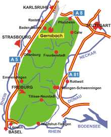 Schwarzwald-Karte Gernsbach