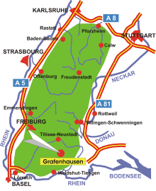 Schwarzwald-Karte zur Orientierung