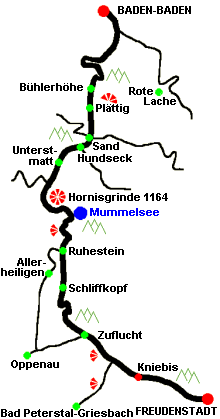 Verlauf der Schwarzwaldhochstraße