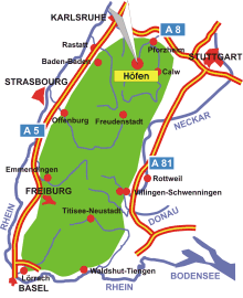 Schwarzwald-Karte Höfen an der Enz