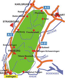 Schwarzwald-Karte Inzlingen