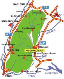 Schwarzwald-Karte Niedereschach
