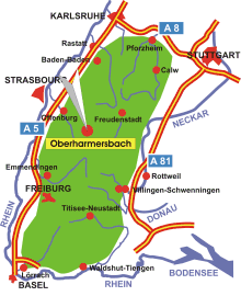 Schwarzwald-Karte Oberharmersbach
