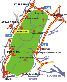 Karte Oberkirch im Schwarzwald