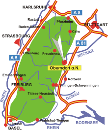 Schwarzwald-Karte Oberndorf