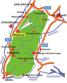 Schwarzwald Landkarte Offenburg