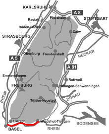 Karte Hochrhein-Radweg