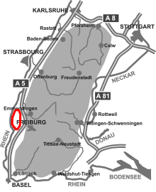 Übersichtskarte Kaiserstuhl Radwanderweg