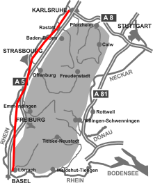 Übersichtskarte Rheintal- Radweg
