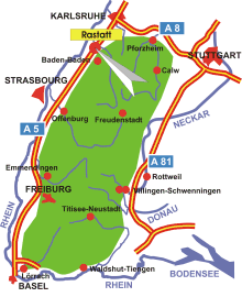 Schwarzwald-Karte Rastatt