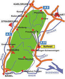 Schwarzwald-Karte Rottweil