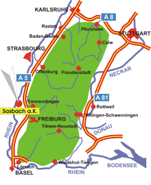 Karte Sasbach am Kaiserstuhl