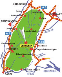 Schwarzwald-Karte Schonach