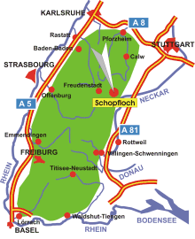 Schwarzwald-Karte Schopfloch