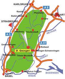 Schwarzwald-Karte St. Georgen