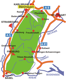 Schwarzwald-Karte Steinmauern