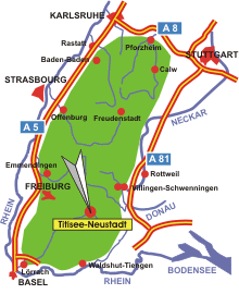 Schwarzwald-Karte Titisee-Neustadt