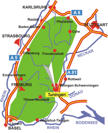 Schwarzwald-Karte Tuningen