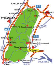 Schwarzwald-Karte Tuttlingen
