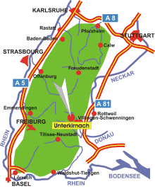 Schwarzwald-Karte Unterkirnach